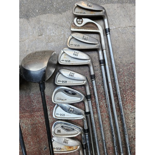 314 - A selection of twelve lynx Golf Clubs. Includes woods and irons. Also a ping wood.