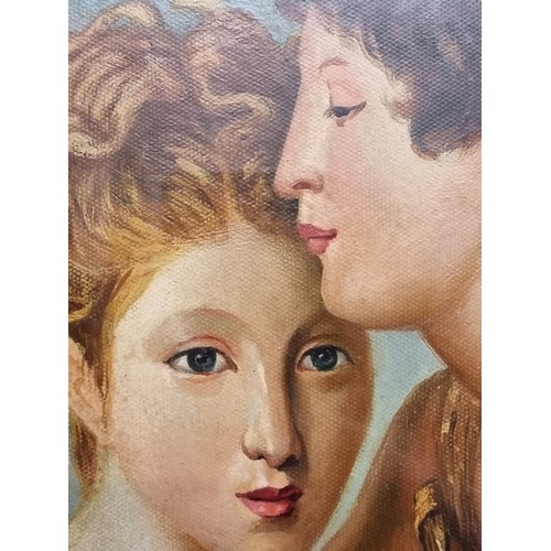 83 - Star Lot: A captivating large original oil on canvas board painting after  French painter 'François ... 