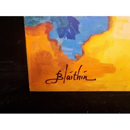 101 - Star Lot: A striking original Blaithin O'Ciobhain (Irish, postwar) acrylic on canvas painting titles... 