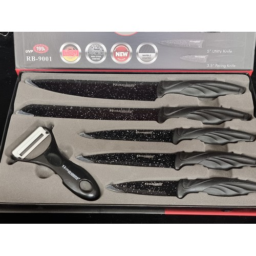 124 - An as new Rosenberg Professional 6 piece knife set with non stick coating. Model RB-9001. RRP on box... 