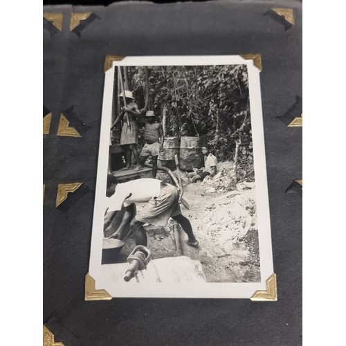 127 - A brilliant photo album comprising of original 1955-60's photos (oil drilling) in Port Harcourt, cit... 