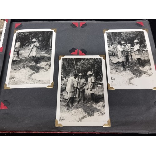 127 - A brilliant photo album comprising of original 1955-60's photos (oil drilling) in Port Harcourt, cit... 