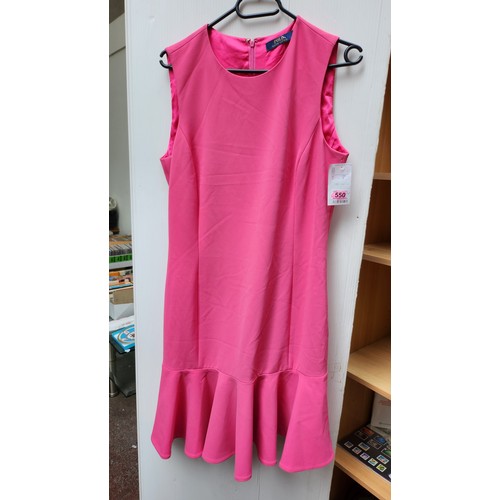 437 - A beautiful  'POLO Ralph Lauren' drop waist parrot pink emiliana dress. Retail at £330 plus online. ... 