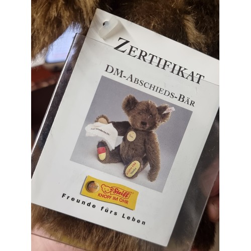 273 - A classic Steiff bear to commemorate the beginning of the Euro currency. With original button in ear... 