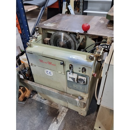 1035 - Super Star Lot : Commercial grade Table Saw 'MiniMax SCM SC3'. Missing guard piece as seen in photo ... 