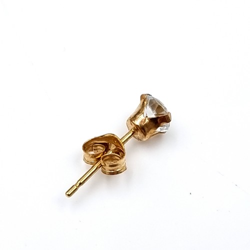 44 - A pair of nine carat gold gemstone stud earrings. Boxed.