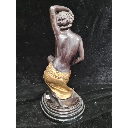 193 - Star Lot : A fabulous heavy bronze figure of a poised 1930's female. Signed Bruchon to base. Great w... 