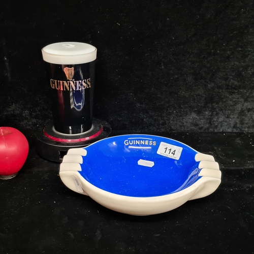 114 - A pair of vintage Guinness advertising pieces including a Carlton Ware ceramic ash tray together wit... 