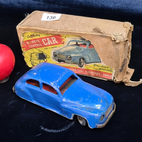 136 - A superb vintage Chad Valley Co. Ltd wind-up toy car, complete with original box.