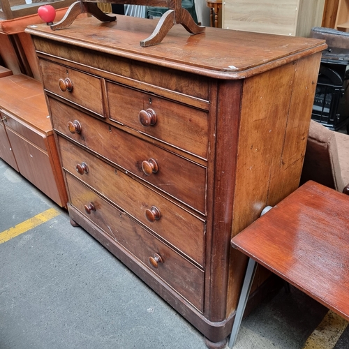 387 - Star Lot : A large antique, late 19th century tall chest of drawers featuring five pull out drawers,... 