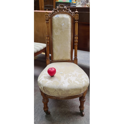 398 - Star Lot : A gorgeous Queen Victoria ladies boudoir chair. Stunning example featuring expertly hand ... 