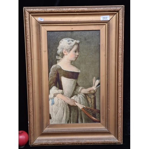 62 - A delightful print of an original 'Jean Baptiste Simeon Chardin' oil on canvas painting titled 'Girl... 