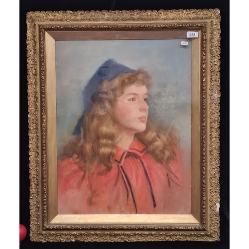 68 - Star Lot: A magnificent large very striking original Edith Morris (Irish, 19th century) 1845 pastel ... 