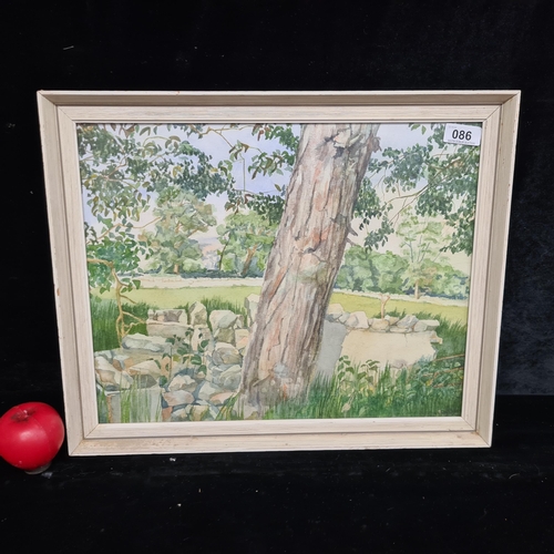 86 - A charming Ray Byrne (Irish, postwar) watercolour on paper painting featuring  a park landscape scen... 