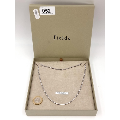 52 - A fields gem set line necklace set in sterling silver. Length - 44 cms. Weight - 6.8 grams. Boxed.