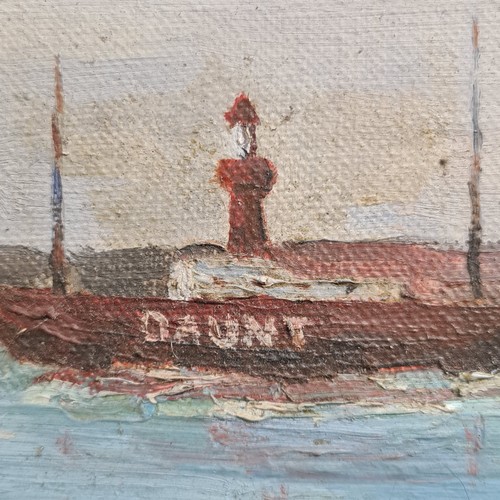 63 - Star Lot: A wonderful original 'D. Campbell' oil on canvas painting. Features the Dun Laoghaire Coas... 