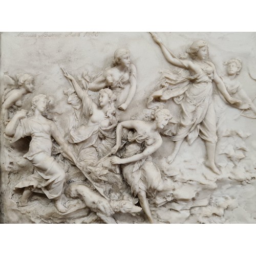 66 - Star Lot: A striking large heavy antique Neoclassical 19th century reconstituted marble stone relief... 