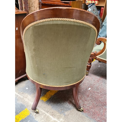 391 - Star Lot : A fabulous  pair of highly attractive Victorian walnut armchairs. Featuring spoon shaped ... 