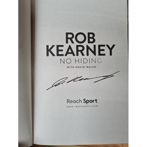 347 - Three hard back all hand signed by the subject books including Rob Kearney 