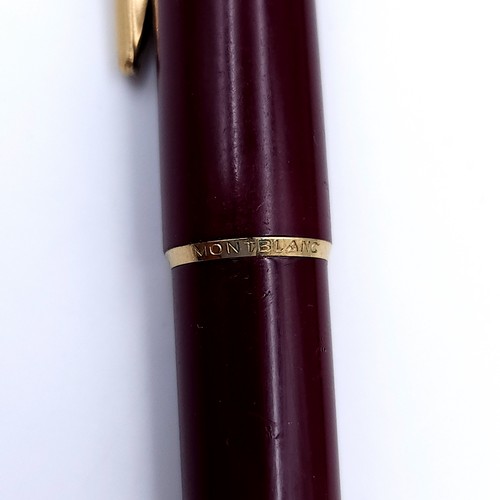 2 - An original Mont Blanc ballpoint pen set with gold metal detailing. Pen working. With the snowy peak... 