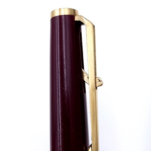 2 - An original Mont Blanc ballpoint pen set with gold metal detailing. Pen working. With the snowy peak... 