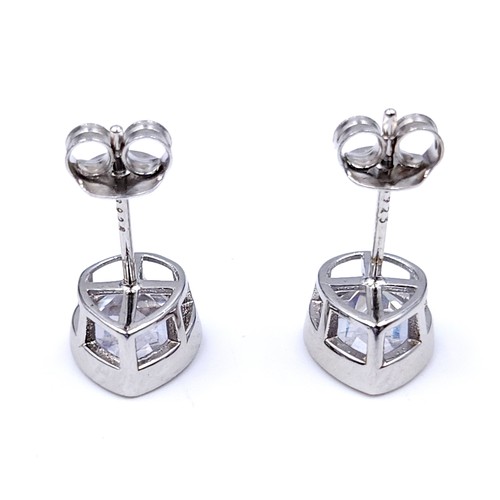 9 - A pair of new Silvora gem set sterling silver stud earrings. Weight - 2.38 grams. Stamped 925. In or... 