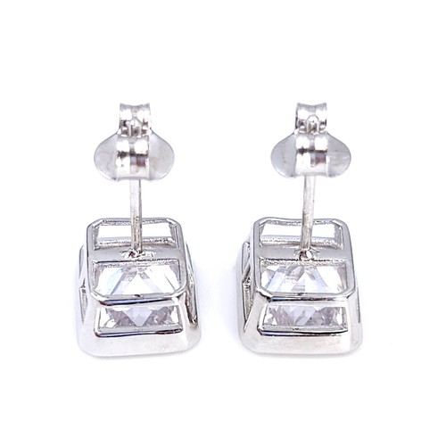 10 - A pair of new Silvora gem set sterling silver stud earrings. Weight - 2.77 grams. Stamped 925. In or... 