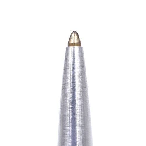 17 - A very nice example of a Mont Blanc ballpoint pen set in brushed chrome with gold metal detailing. P... 