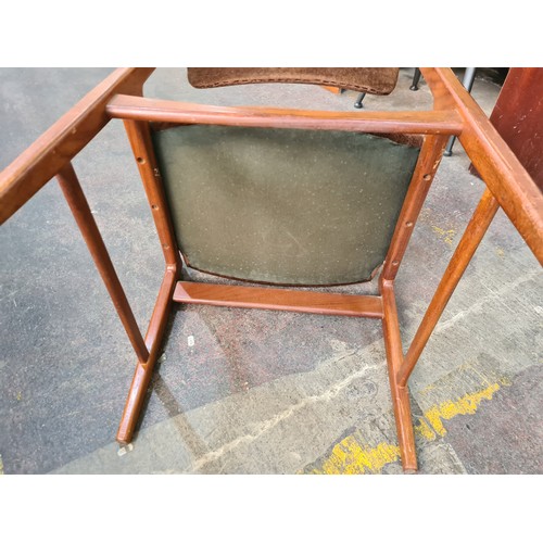 394 - Star Lot : Three G-plan Danish range by Kodak Larsen extremely rare and comfortable Mid Century teak... 