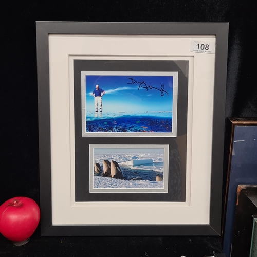 108 - A brilliant David Attenborough framed photograph with Hand original  signature. Certificate of authe... 