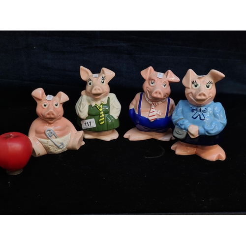 117 - Four characterful collectible Natwest piggy banks by Wade. In good order