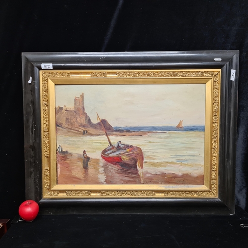 72 - Star Lot: A fantastic antique  19th century oil on board painting (French School) featuring a coasta... 