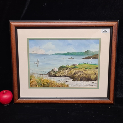 82 - A wonderful 'Jim Barnes' (Irish 20th century) original acrylic on board painting. Features a coastal... 