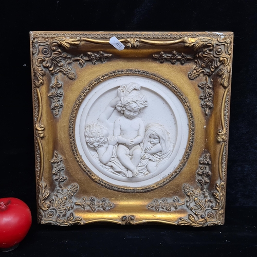 87 - Star Lot: A fine Neoclassical reconstituted marble stone relief wall plaque after Edward William Wyo... 