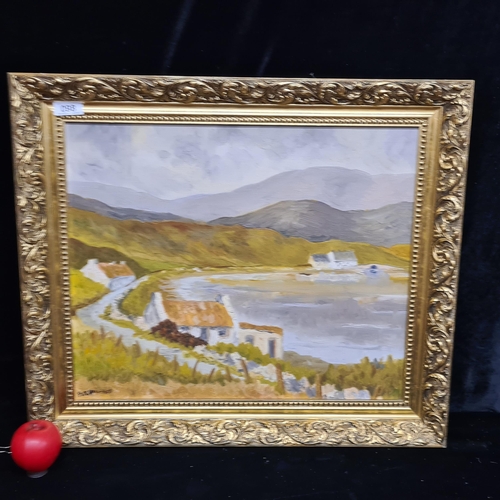 98 - Star Lot: A beautiful original 20th century Irish school oil on board painting. Features a tradition... 