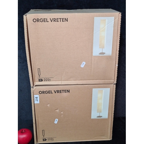 917 - Two brand new in box, Orgel Vreten (IKEA) lamps. Super stylish.