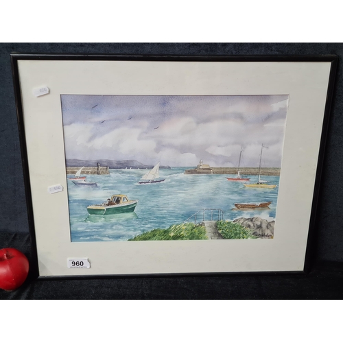 960 - A brilliant original 'S. Whelan' watercolour on paper painting. Features the Irish Coastal scene wit... 