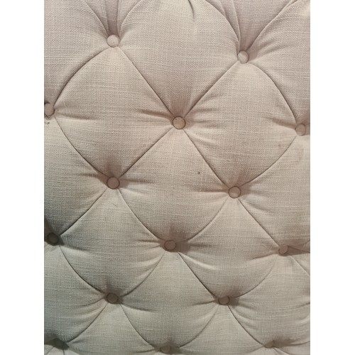 1245 - Star lot : A very large Upholstered Tufted buttoned foot stool  in champagne fabric.  Fabulous piece... 