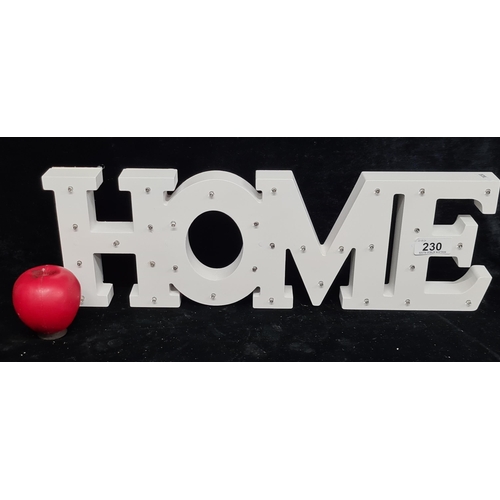 1271 - A LED light up wooden 'HOME' wall sign. Brand new from a top UK Interior design company. Works with ... 