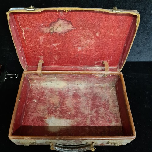 1272 - A pair of interesting antique travel brief cases / luggage cases. So many ways to repurpose these pi... 