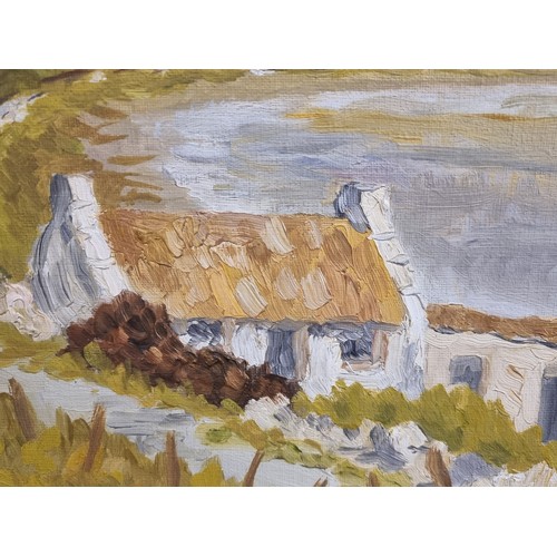 98 - Star Lot: A beautiful original 20th century Irish school oil on board painting. Features a tradition... 