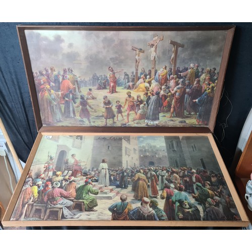 934 - Two very large prints featuring 'Jesus Before Pontius Pilate Judgement Priest Jews Jerusalem' and 'T... 