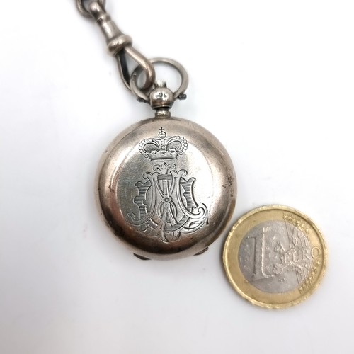 48 - Star Lot : A very beautiful antique Chatelaine. Maker - Clark 20 Old bond street. Silver items consi... 