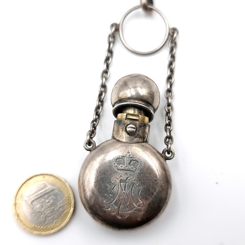 48 - Star Lot : A very beautiful antique Chatelaine. Maker - Clark 20 Old bond street. Silver items consi... 