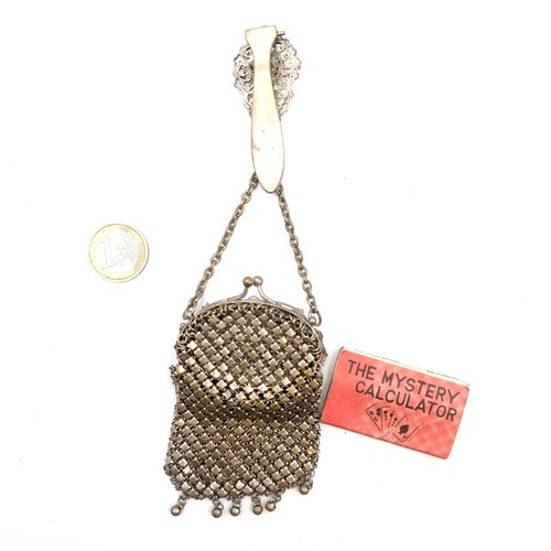 52 - Star Lot : A stunning example of 19th century  multi gem set mesh purse set with a butterfly motif o... 