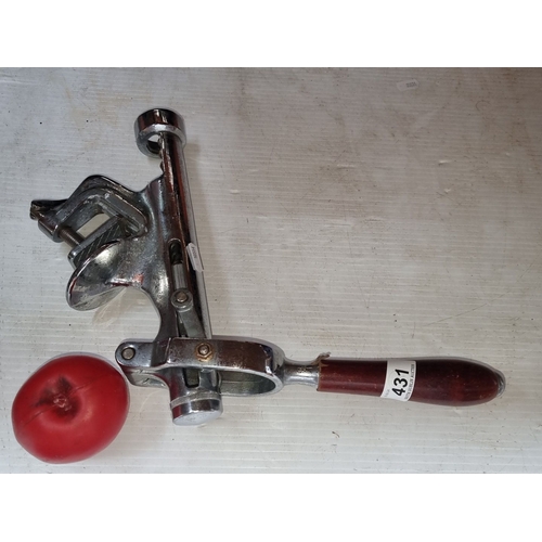 431 - A handsome Vintage hand-crank commercial Cork pull with counter clamp. In perfect working order.