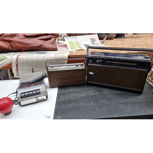 447 - Vintage Electronics Lot featuring a Fidelity Rad 12 radio, Vega portable transistor radio, and ELFto... 