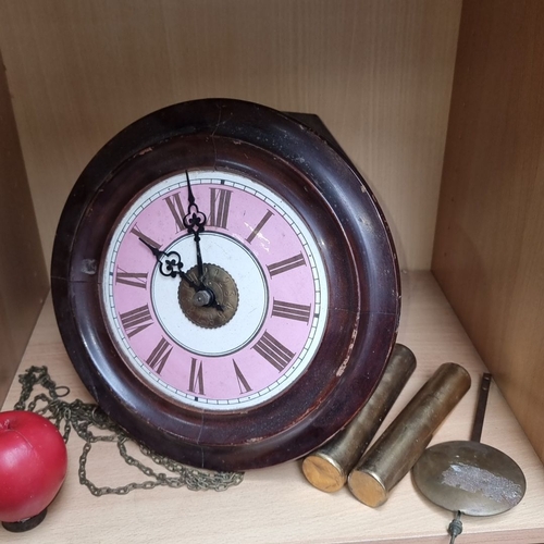 449 - Star Lot : A stunning antique wag on the wall Victorian post office wall clock. Features a mahogany ... 