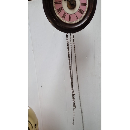 449 - Star Lot : A stunning antique wag on the wall Victorian post office wall clock. Features a mahogany ... 