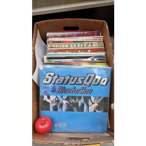 458 - Collection of vintage vinyl records including Status Quo's 